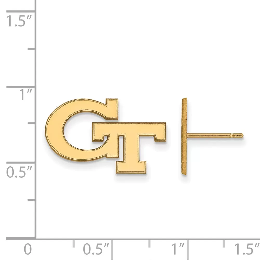 14k Yellow Gold Georgia Technology Small 'GT' Post Earrings