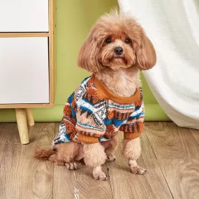 1pc Totem Graphic Dog Sweatshirt, Pet Universal Clothes For Autumn And Winter Warm Plush Sweatshirt