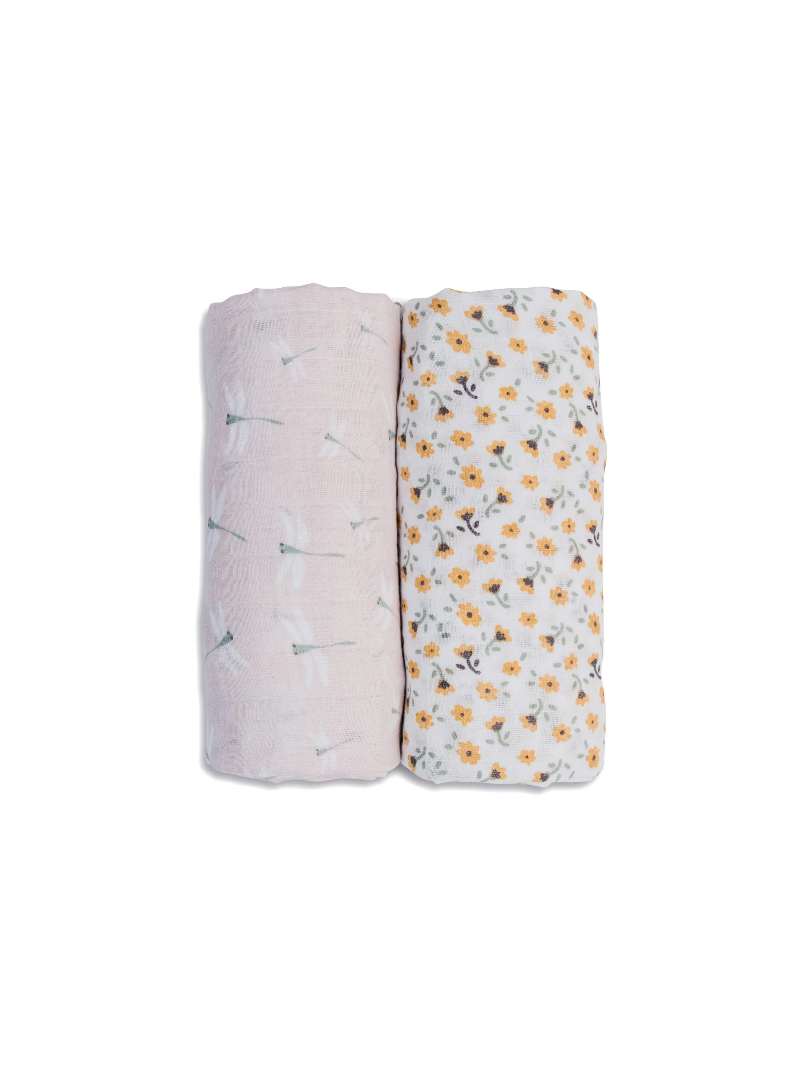 2pk Floral/Dragonfly Swaddles