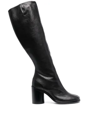 80mm Tabi Knee-High Boots - Black