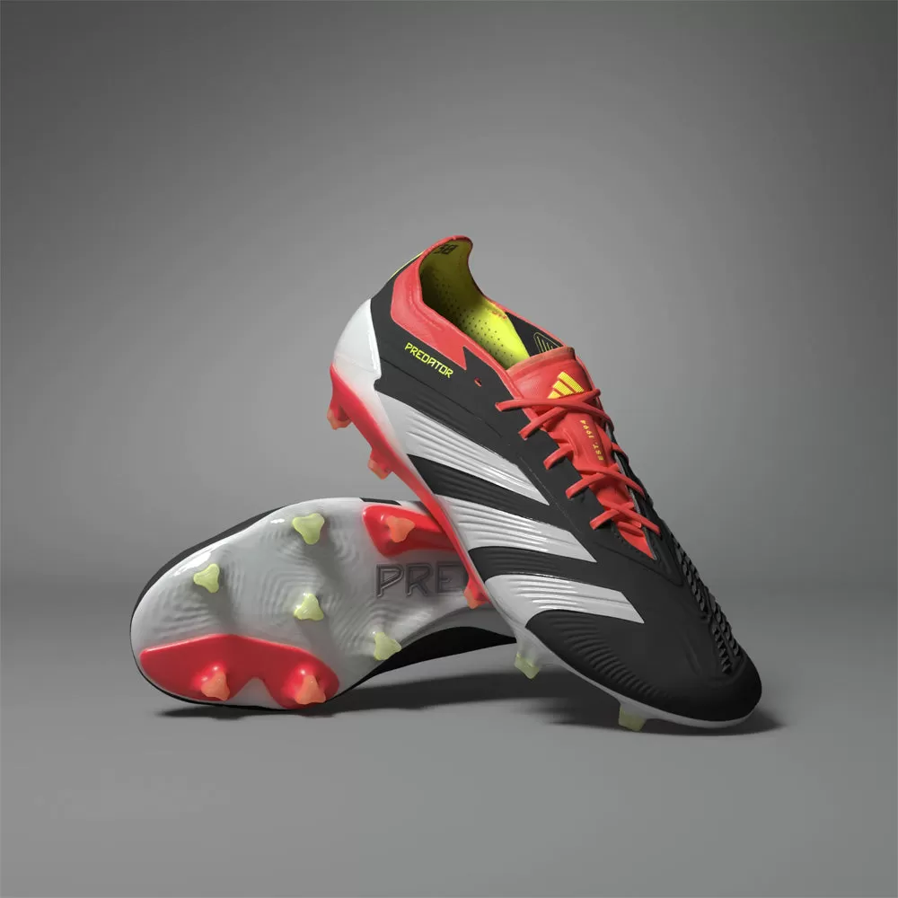 Adidas Predator Elite Low FG Football Boots (Black/White/Solar Red)