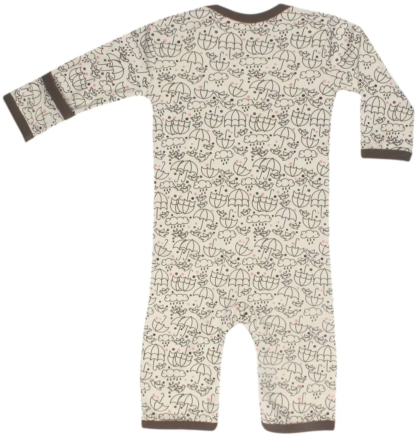 Baby Organic Cotton Long Sleeve Romper Jumpsuit GOTS Certified (Stone)