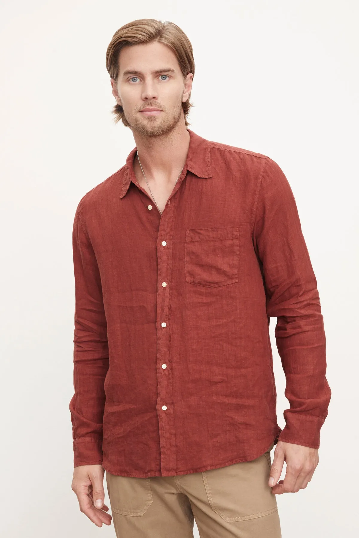 BENTON LINEN BUTTON-UP SHIRT