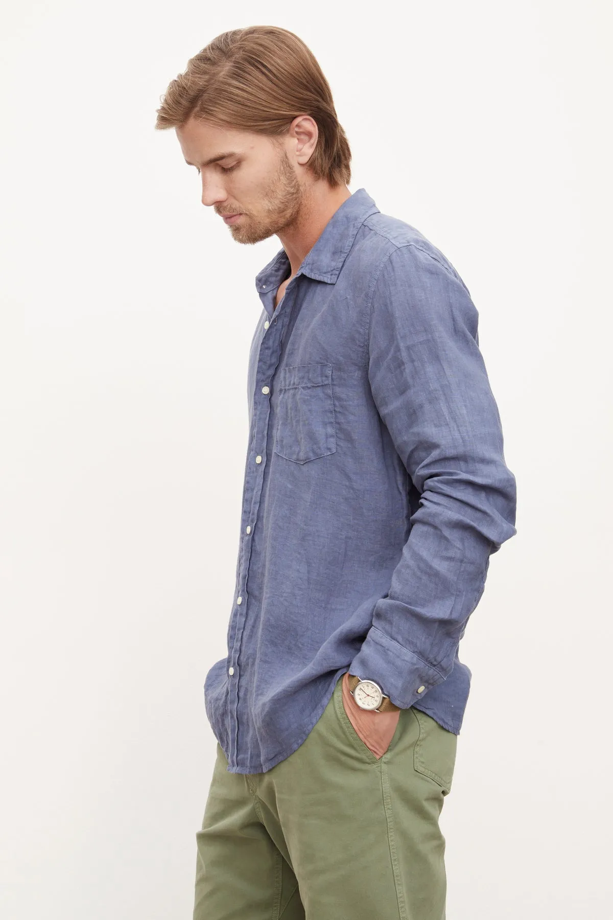 BENTON LINEN BUTTON-UP SHIRT