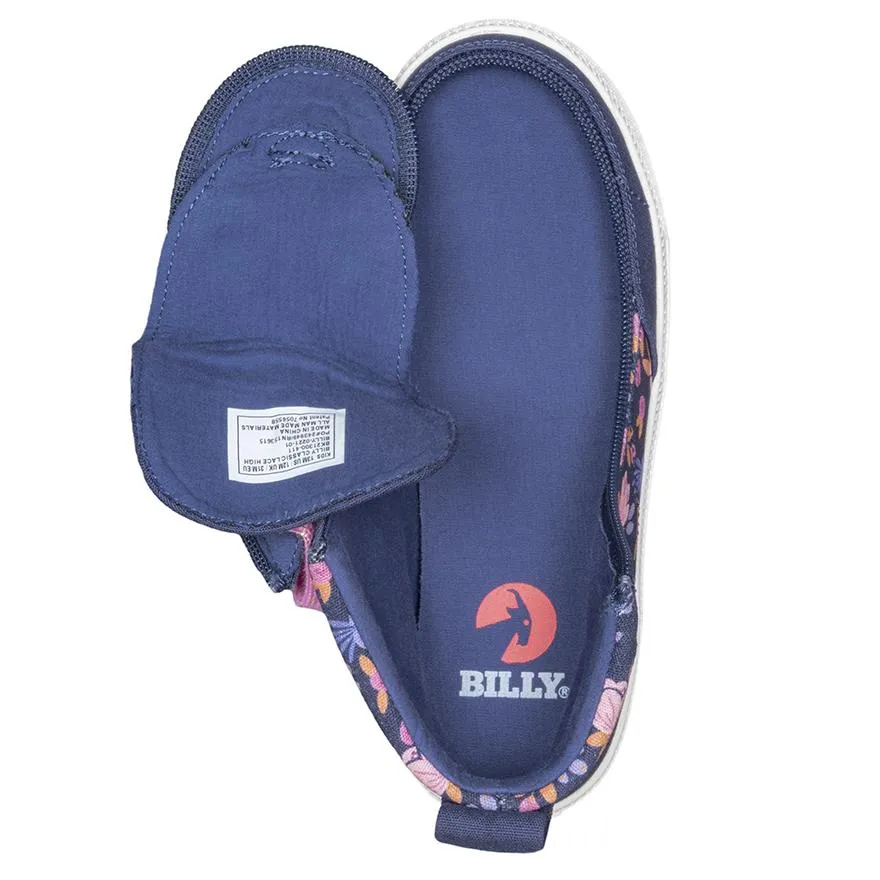 Billy Footwear Girls Classic Lace Hightop- Navy Floral