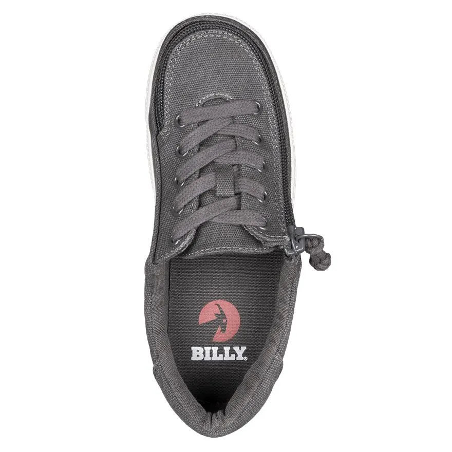 Billy Footwear Kids Classic Lace Low- Dark Grey Canvas