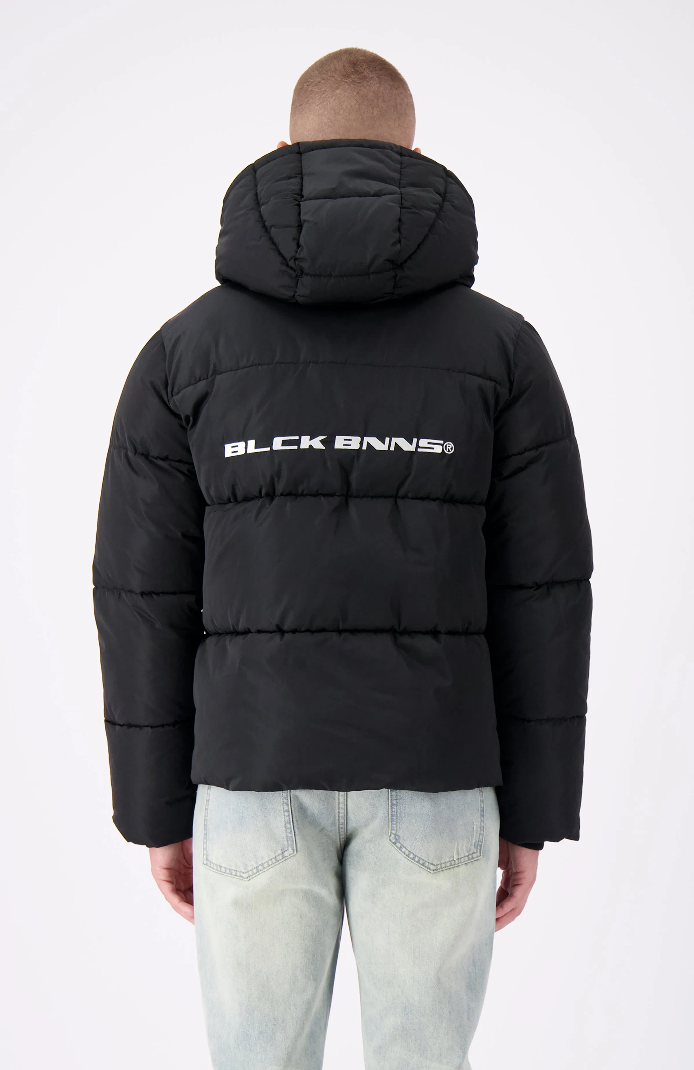 BLOCK PUFFER JACKET | Black