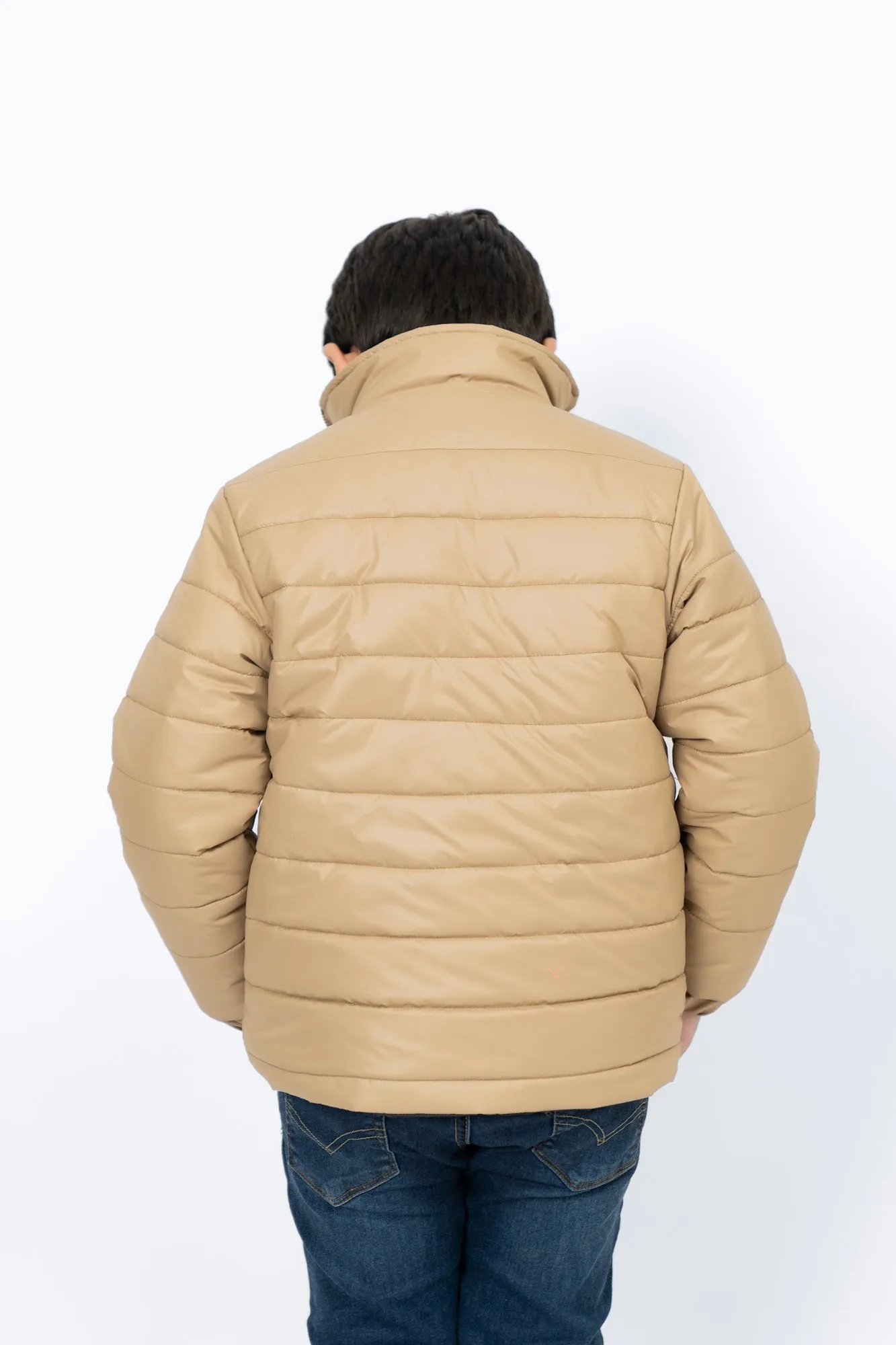 Boys Puffer Jacket - Light Brown