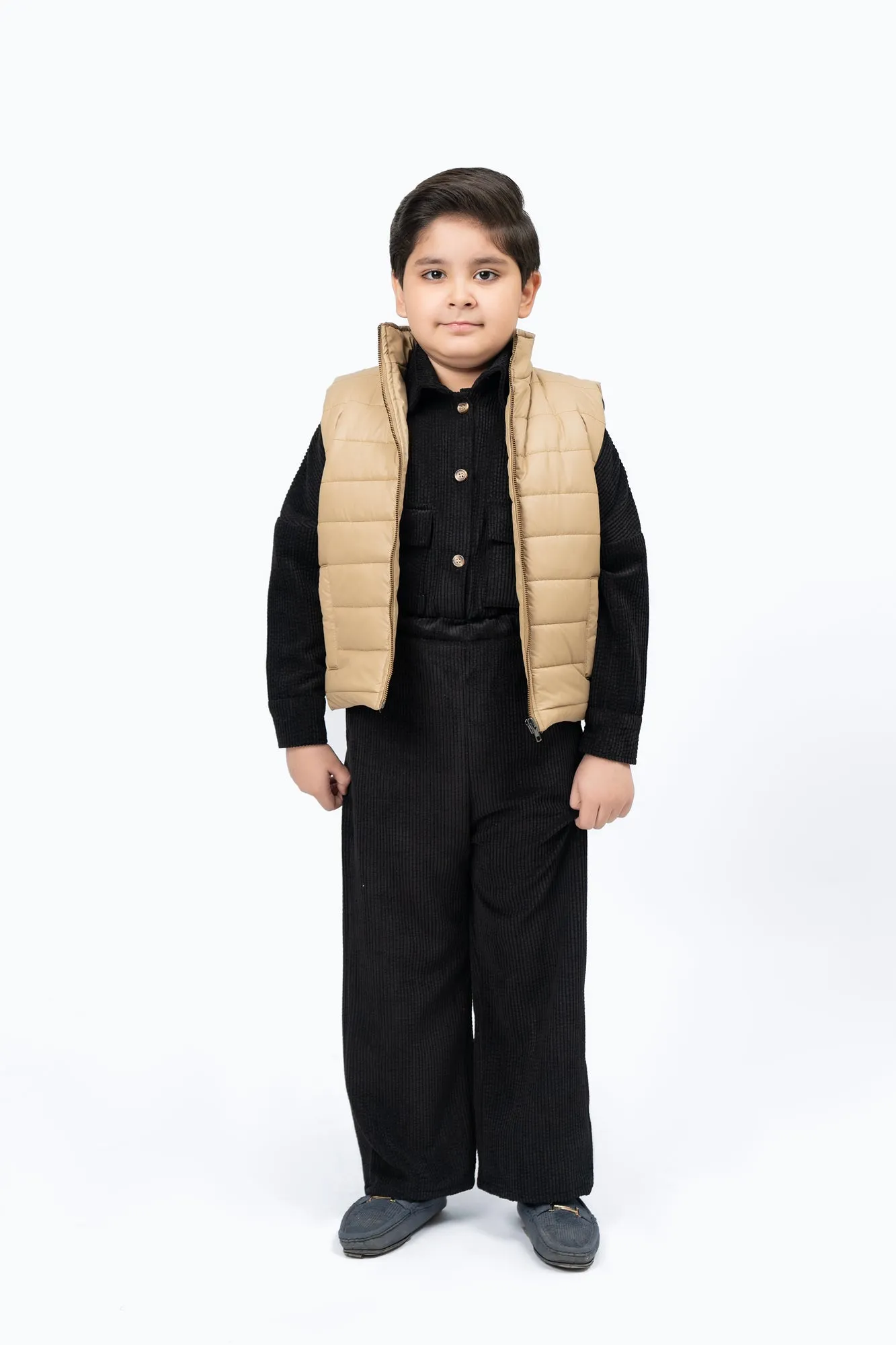 Boys Puffer Vest - Light Brown