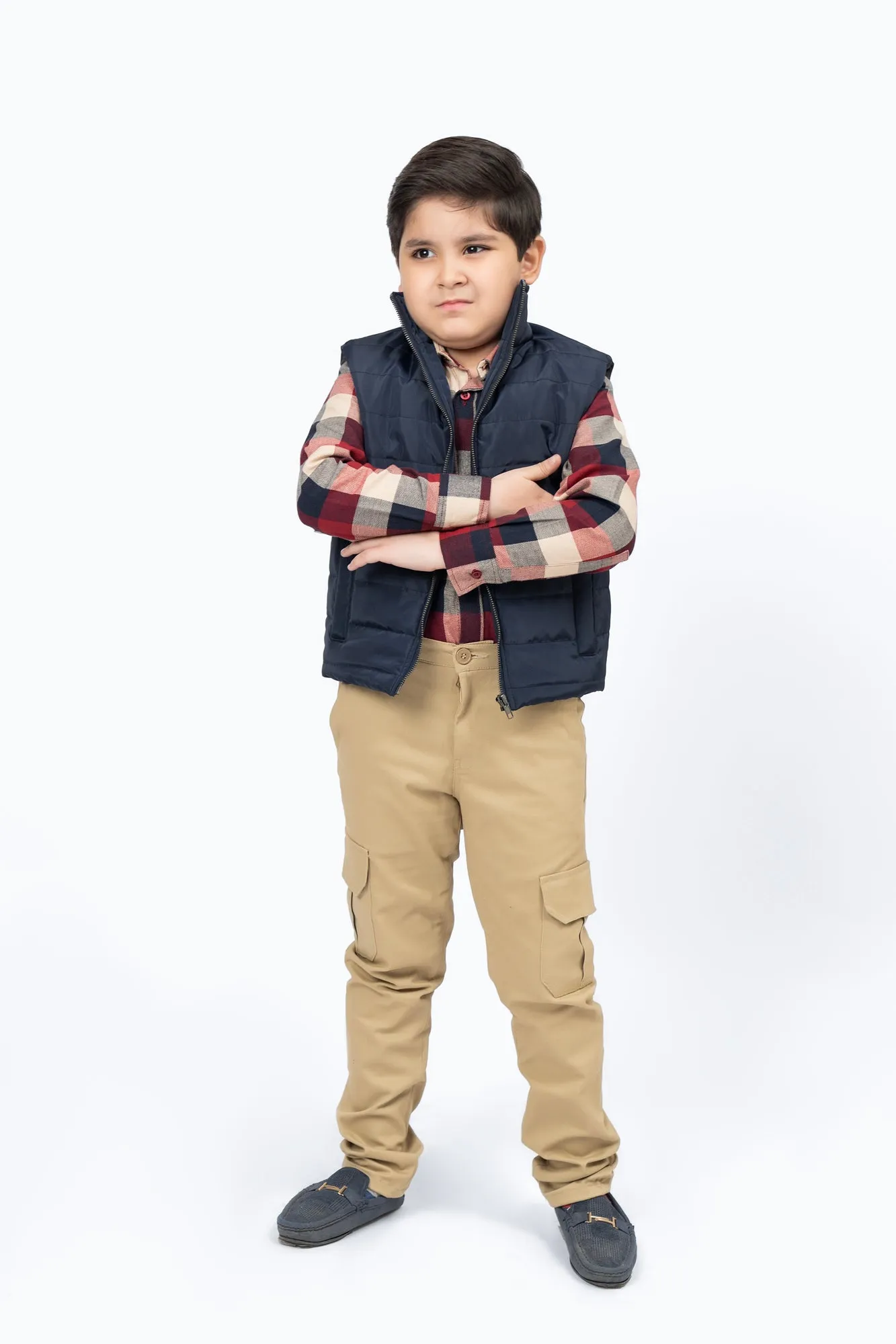 Boys Puffer Vest - Navy Blue