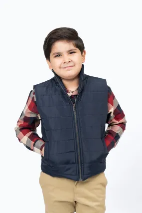 Boys Puffer Vest - Navy Blue