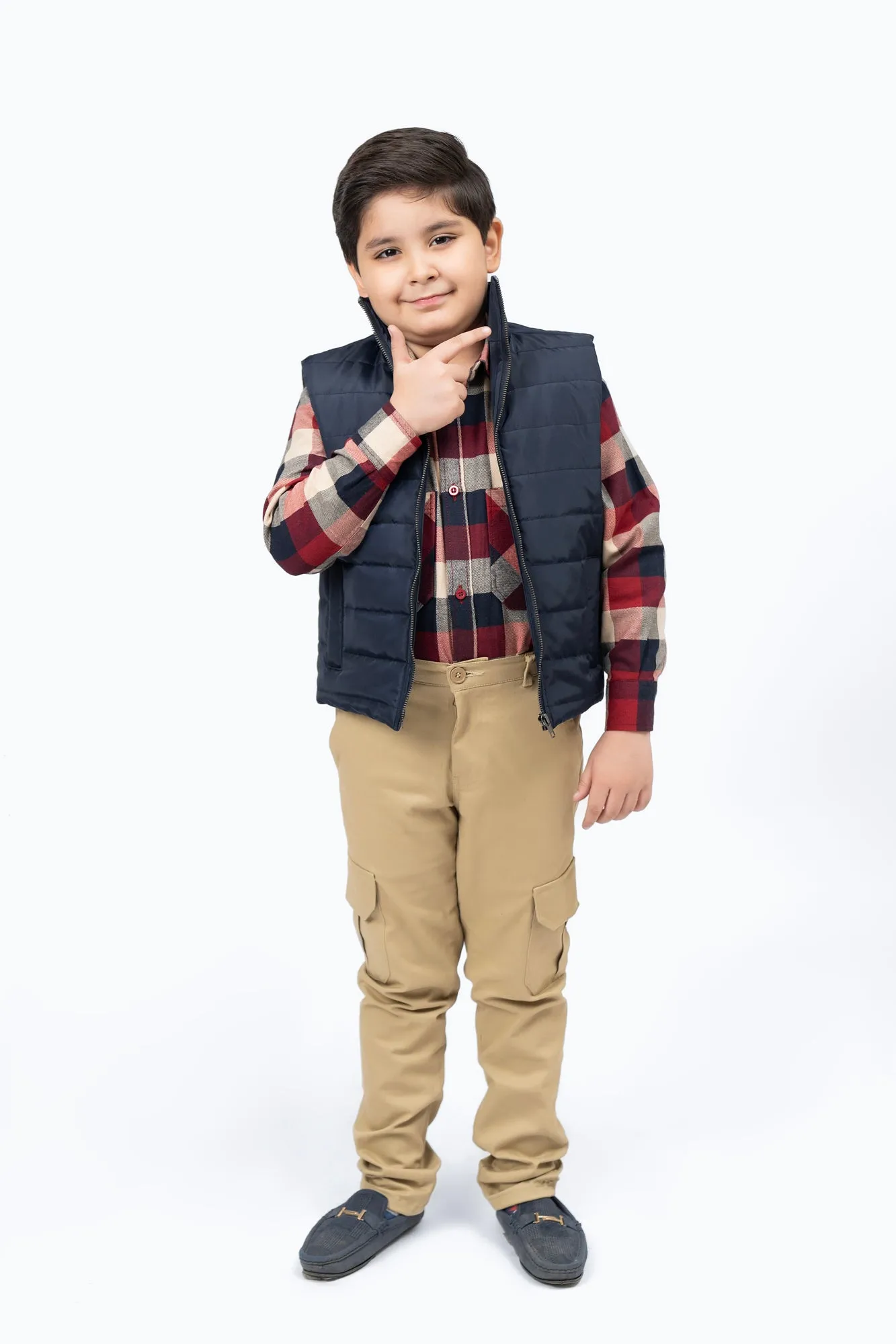 Boys Puffer Vest - Navy Blue