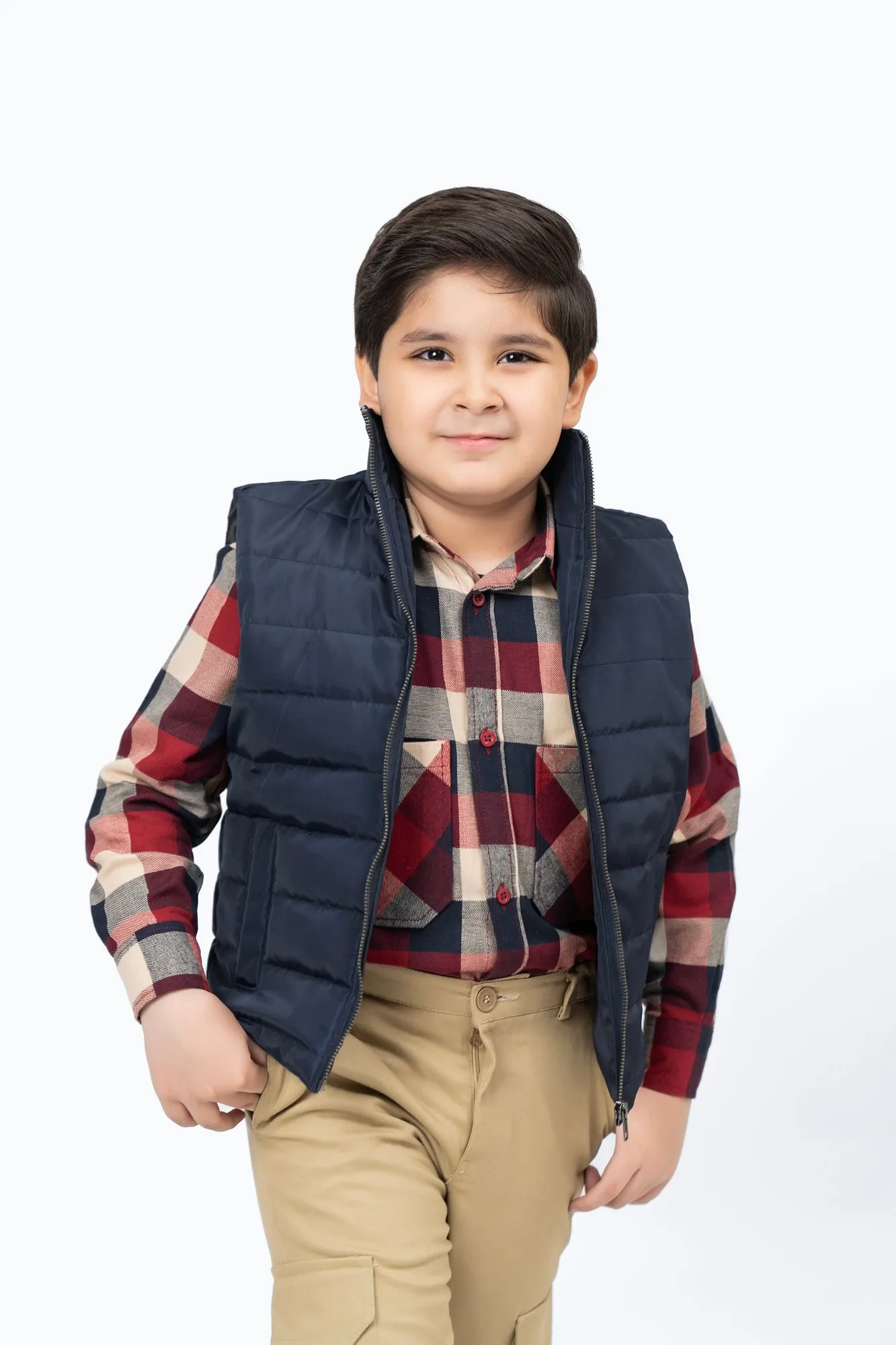 Boys Puffer Vest - Navy Blue