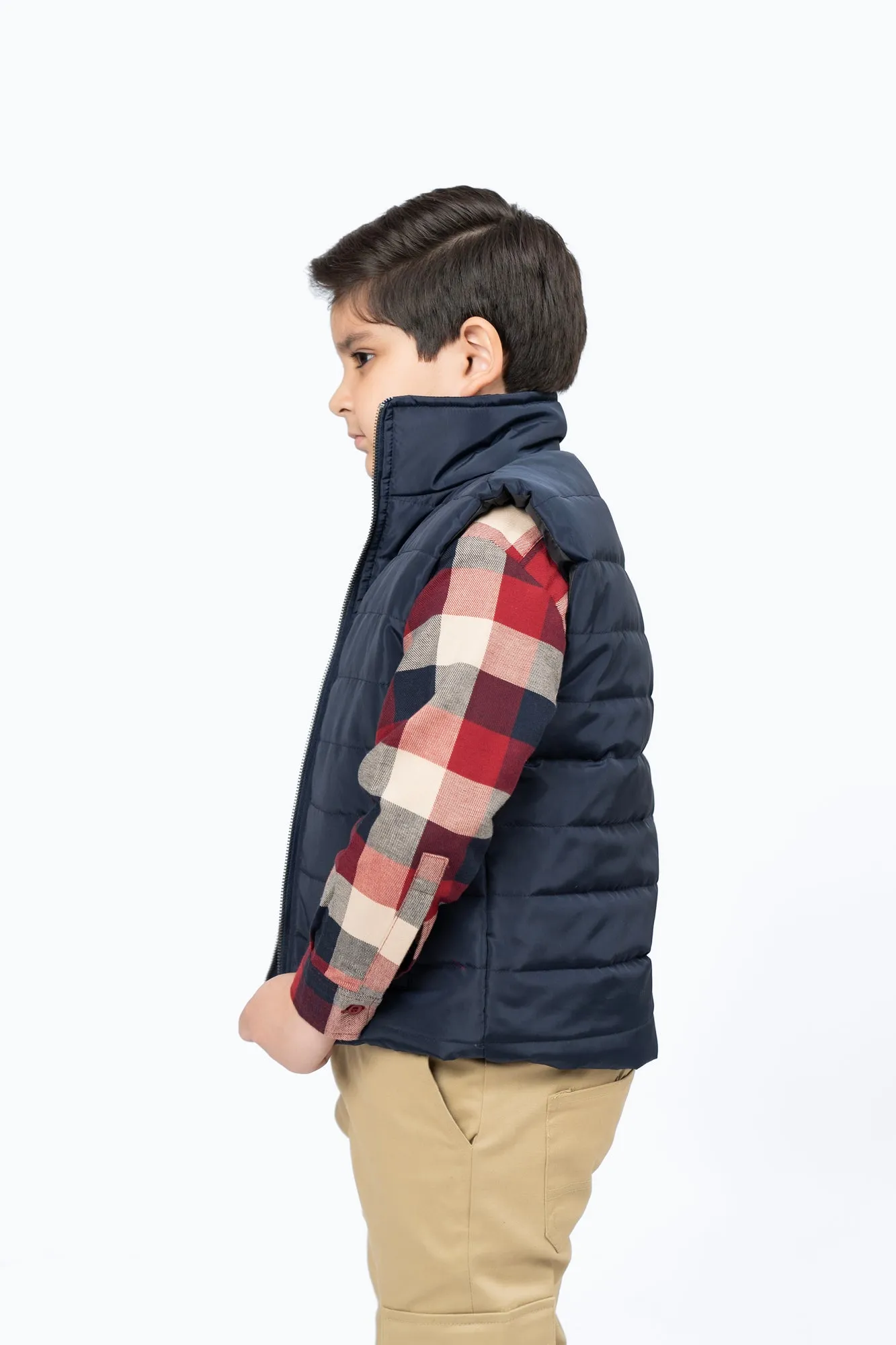 Boys Puffer Vest - Navy Blue