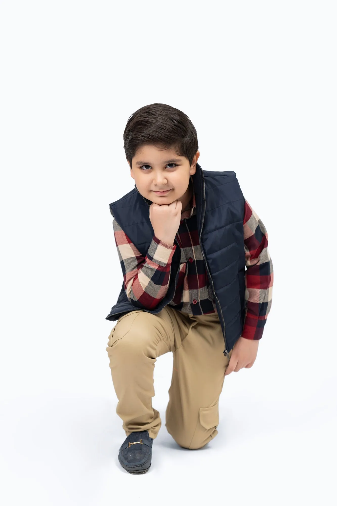 Boys Puffer Vest - Navy Blue