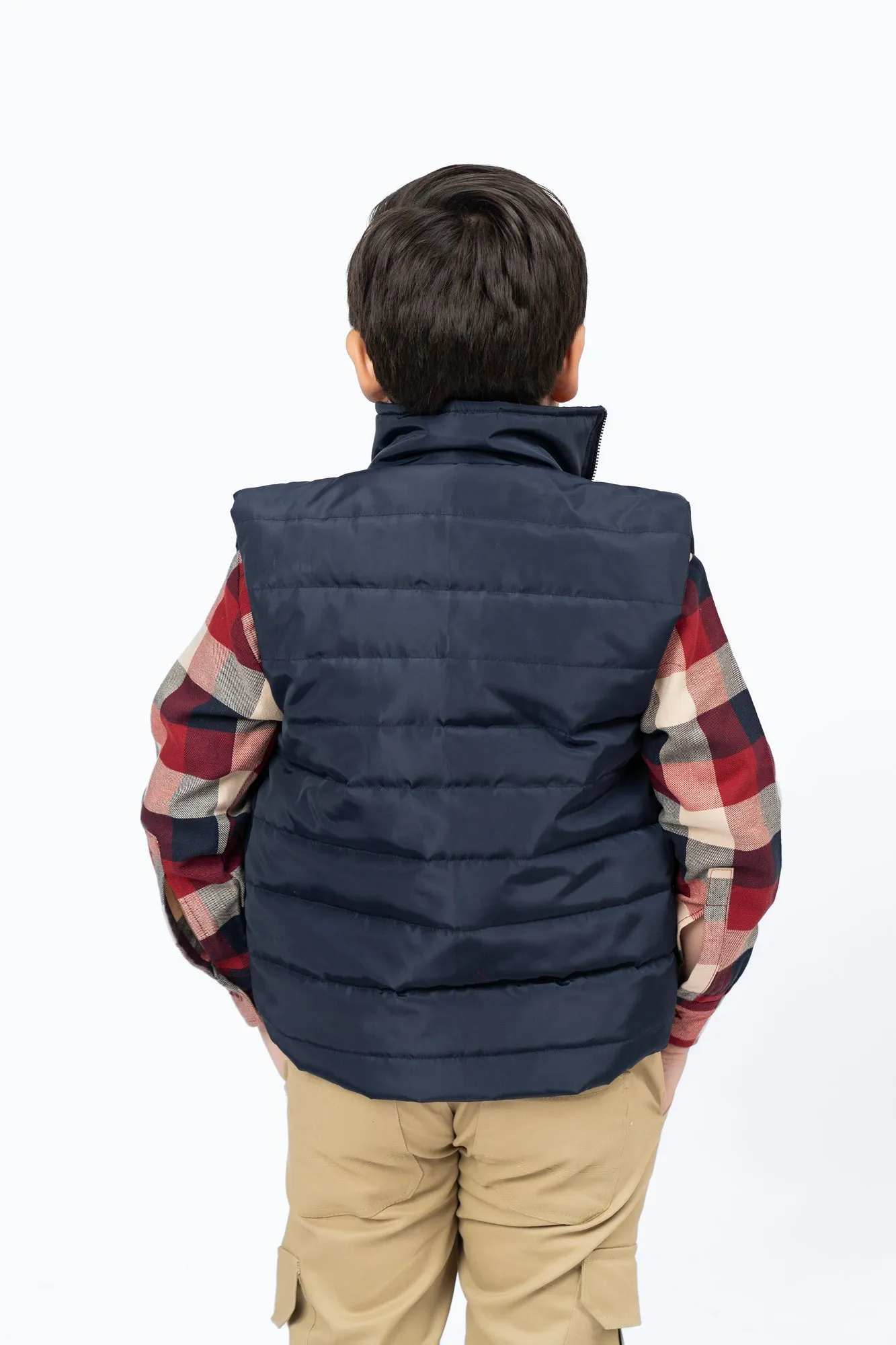 Boys Puffer Vest - Navy Blue