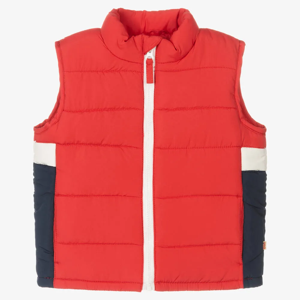 Boys Red Puffer Gilet