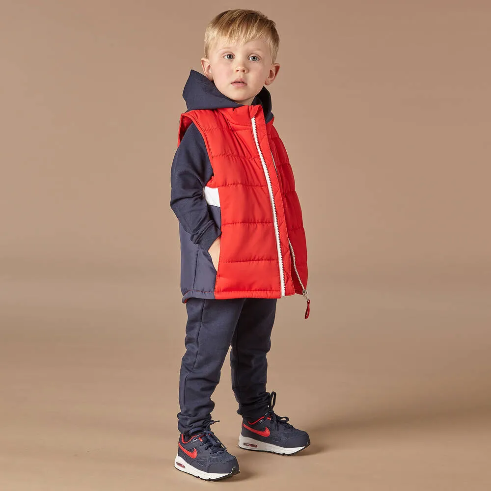 Boys Red Puffer Gilet