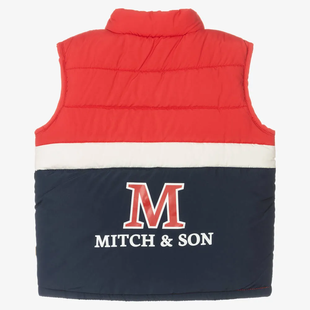 Boys Red Puffer Gilet