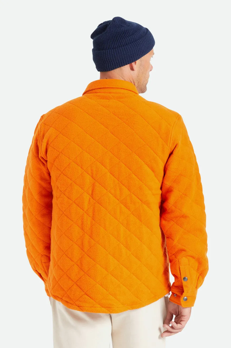 Cass Quilted Fleece Jacket - Burnt Orange