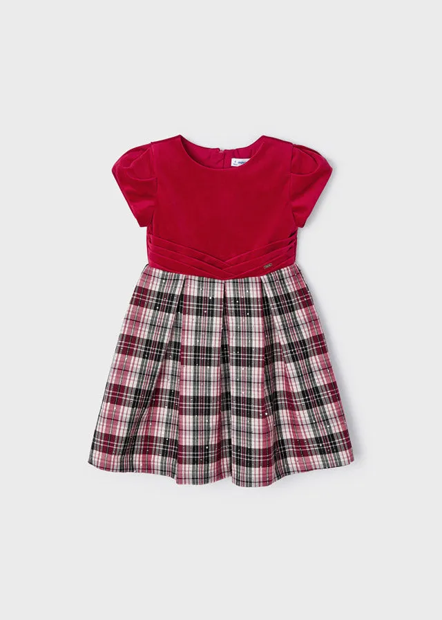 Check dress for girl - Red