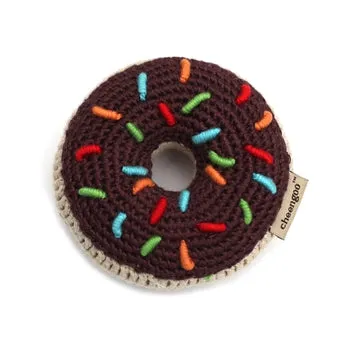 Donut Crocheted Rattle - Chocolate