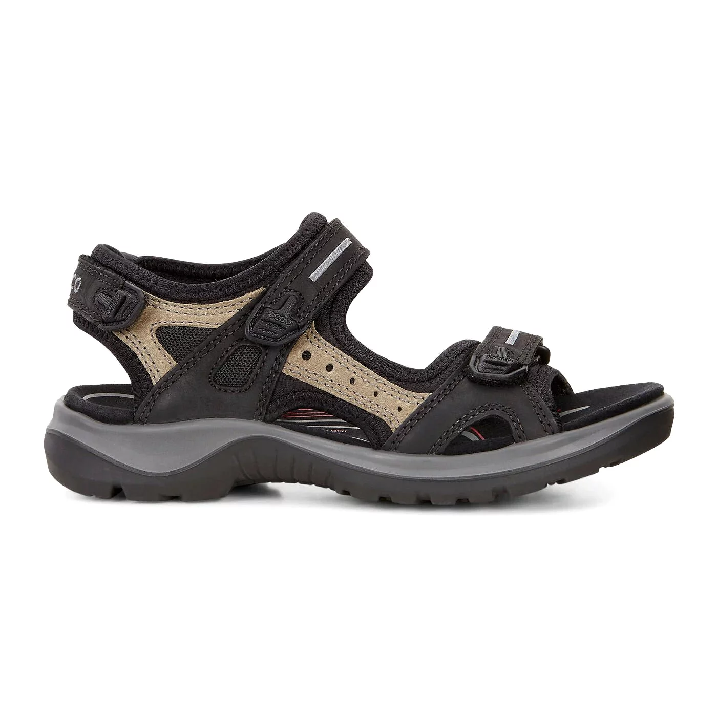 Ecco Women's Yucatan Sandal - Black/Mole/Black