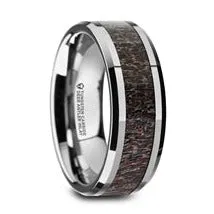 Fawn Tungsten Carbide and Dark Antler Band