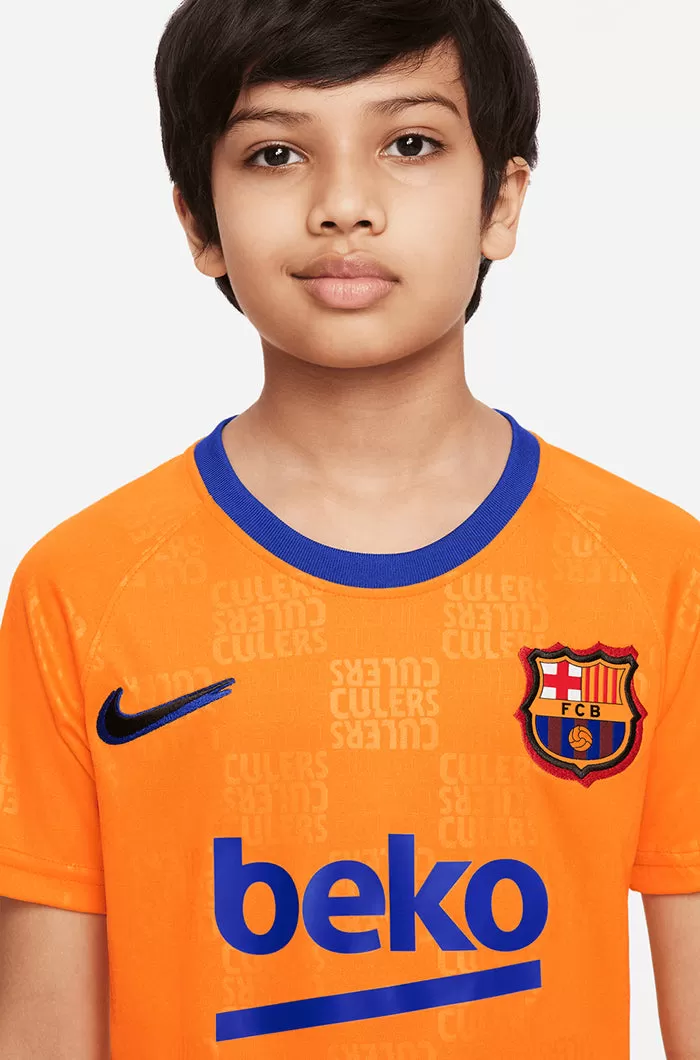 FC Barcelona pre-match orange shirt 21/22 - La Liga - Junior