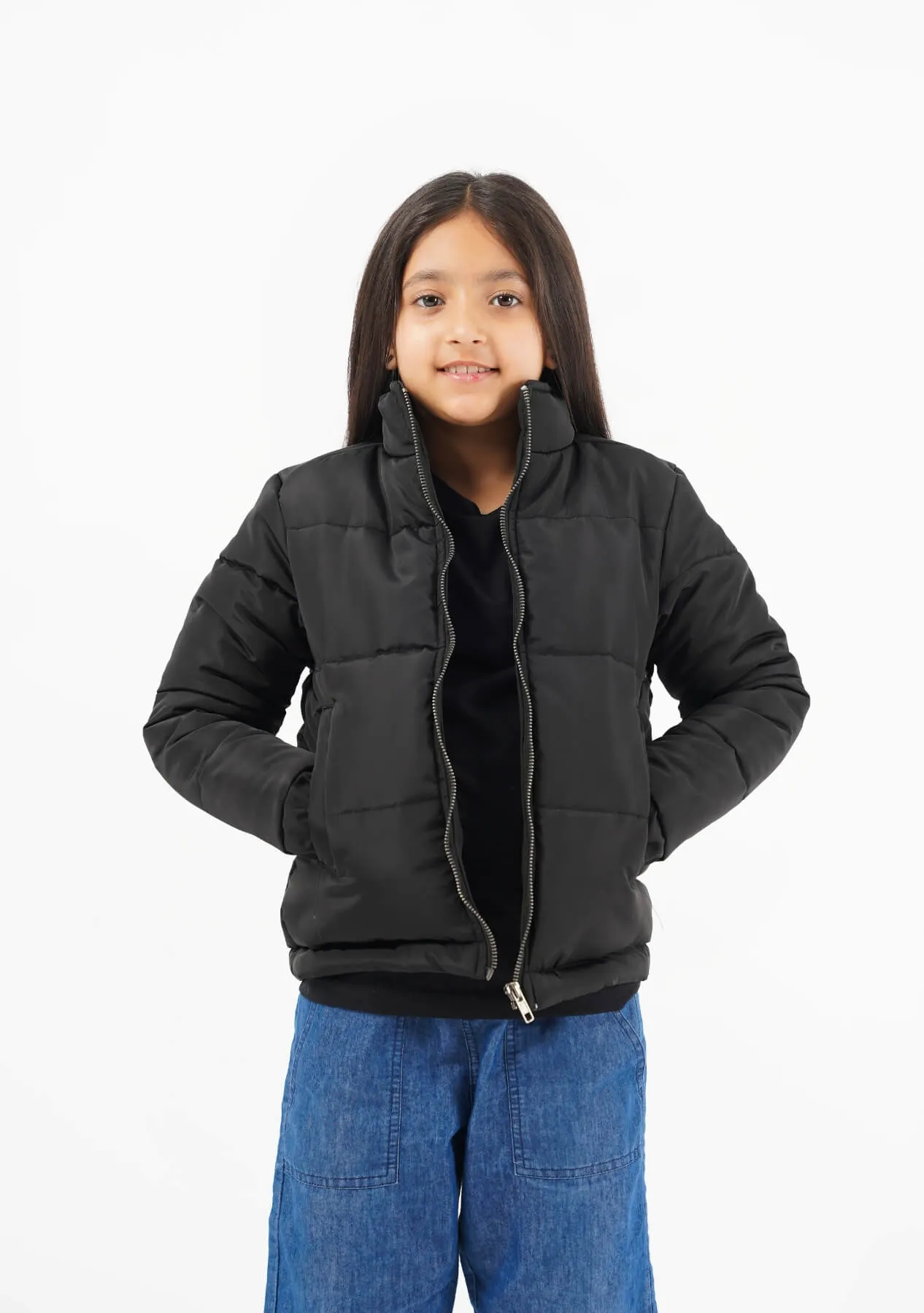 Girls Puffer Jacket - Black