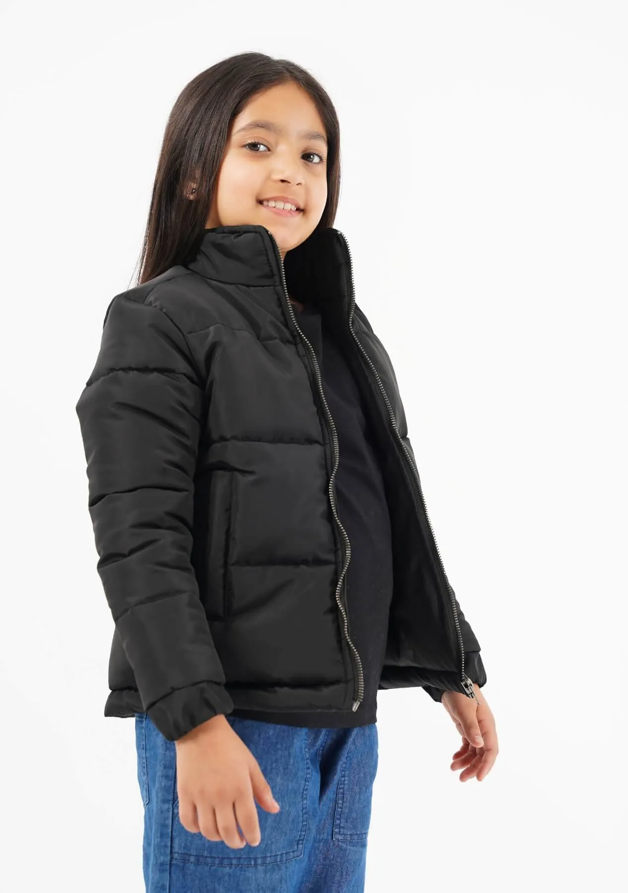 Girls Puffer Jacket - Black