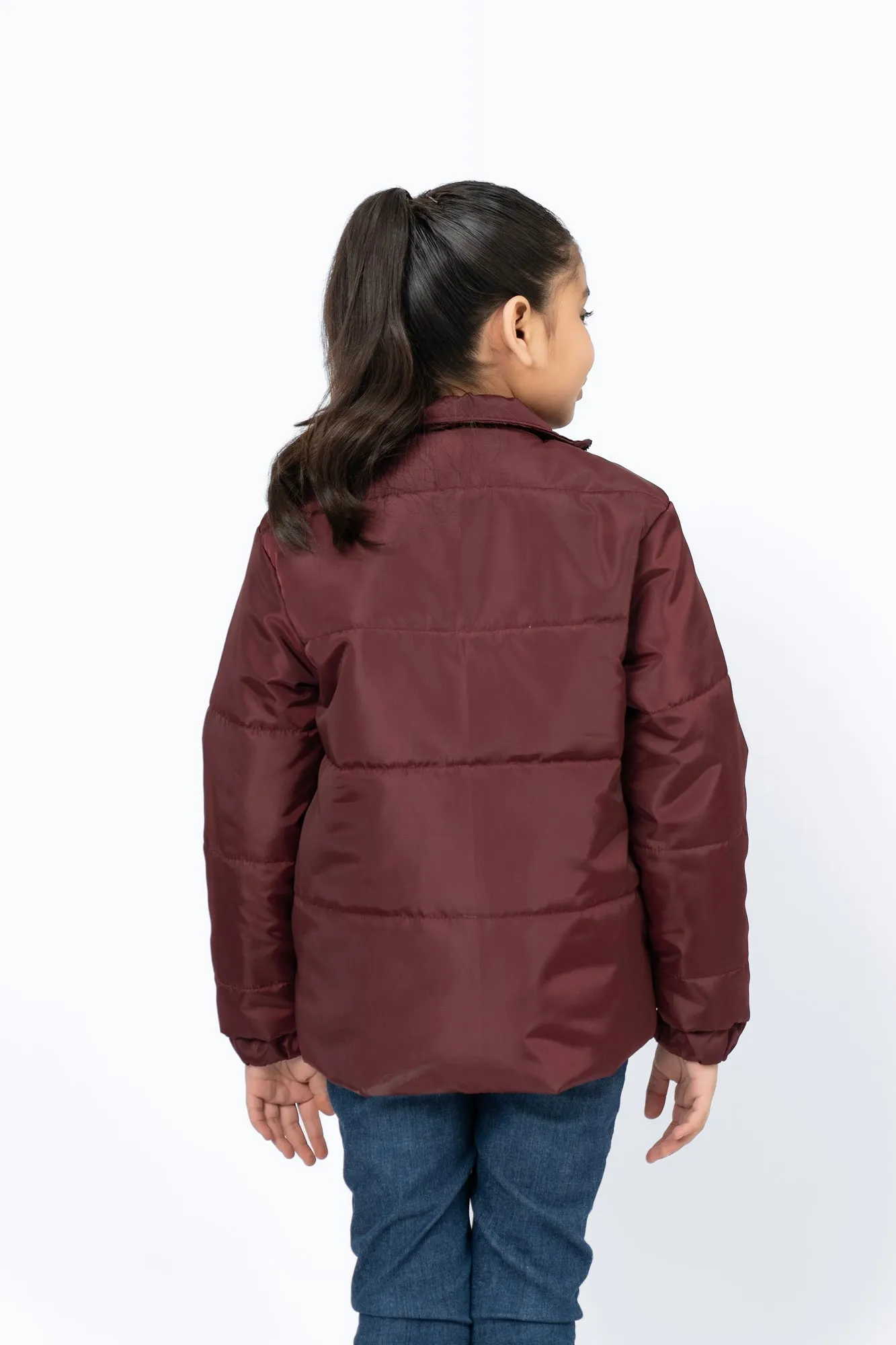 Girls Puffer Jacket - Maroon