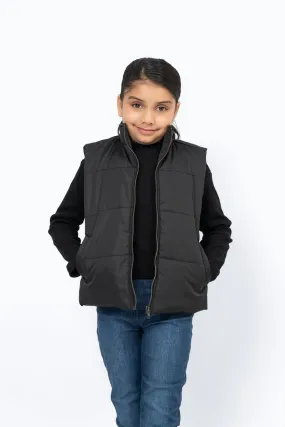 Girls Puffer Vest - Black