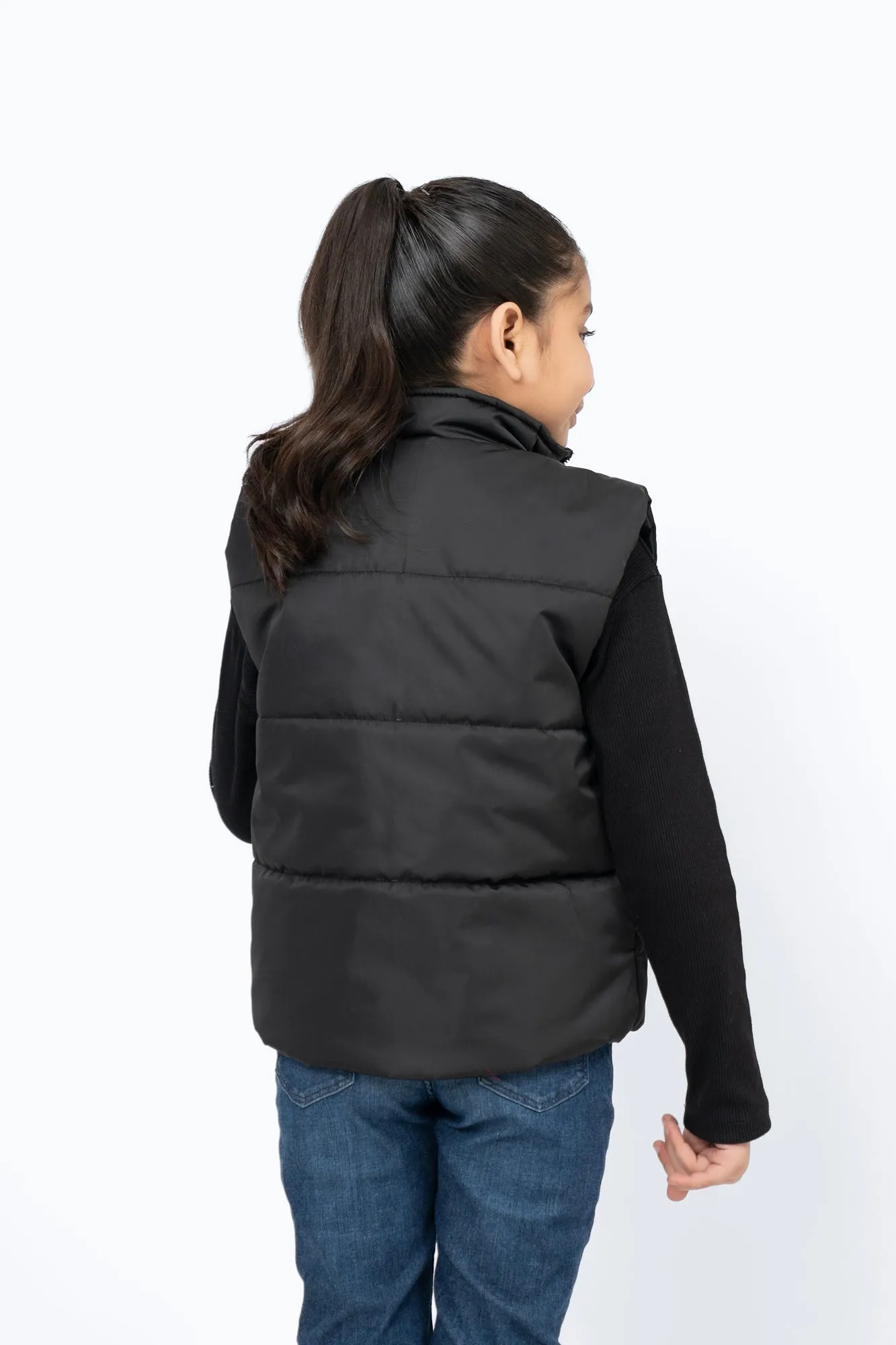 Girls Puffer Vest - Black