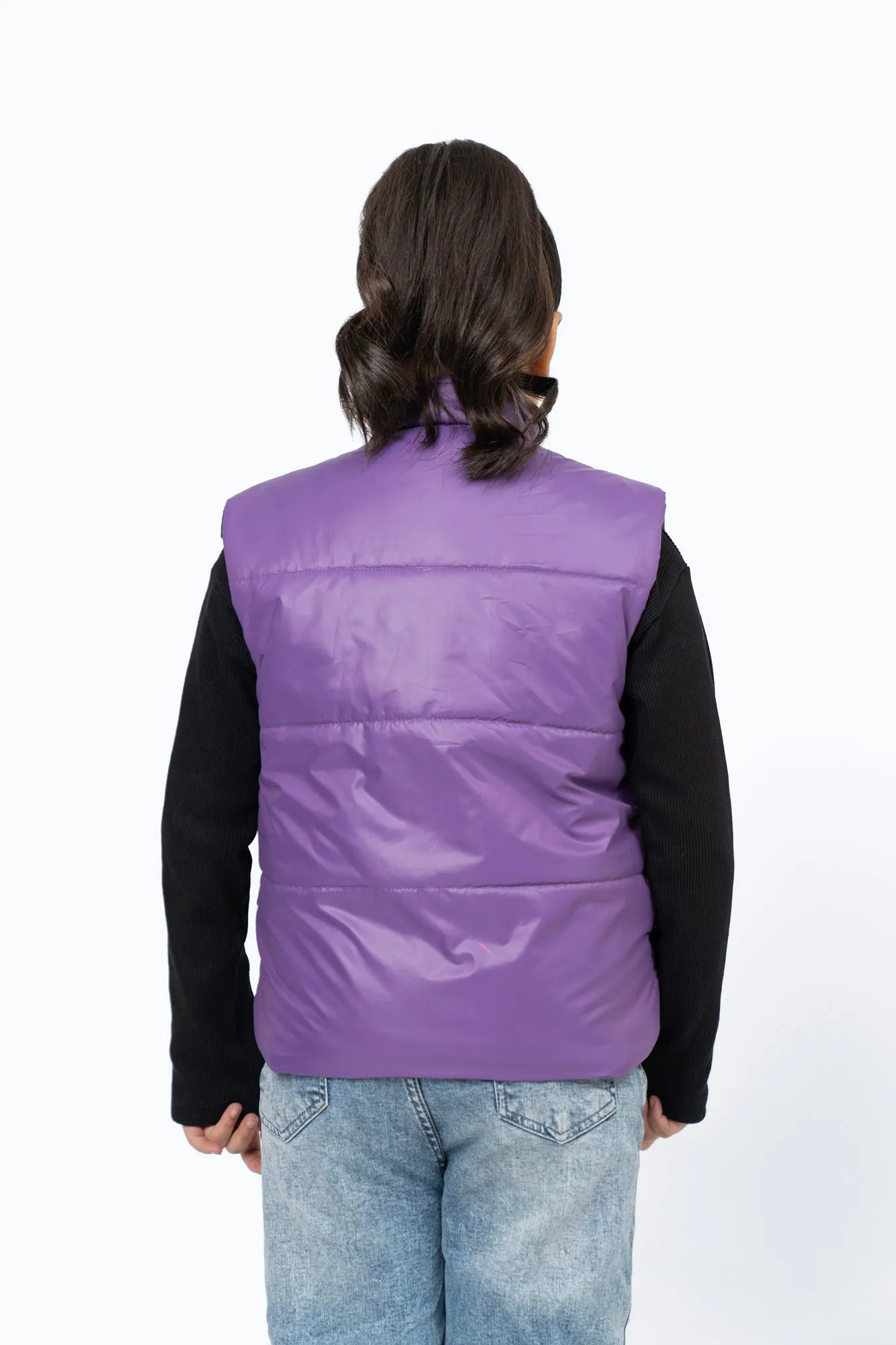 Girls Puffer Vest - Purple