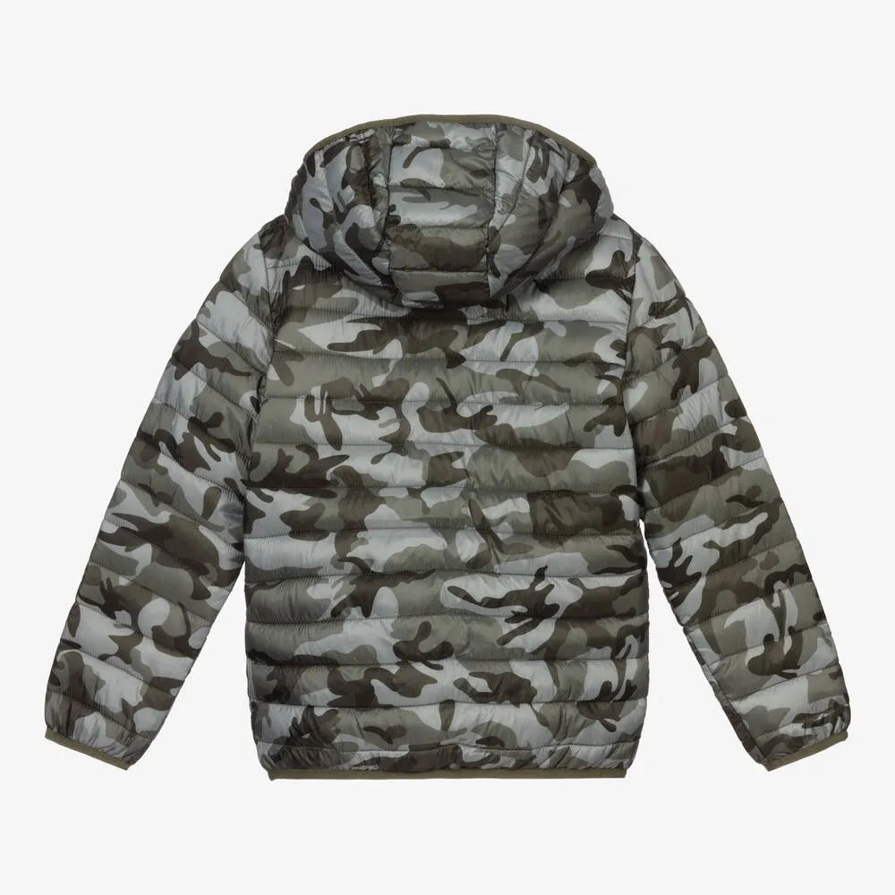 Green Camouflage Puffer Jacket