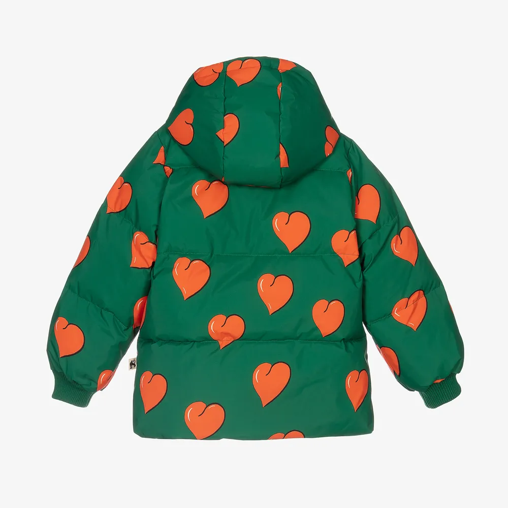 Green Hearts Puffer Jacket