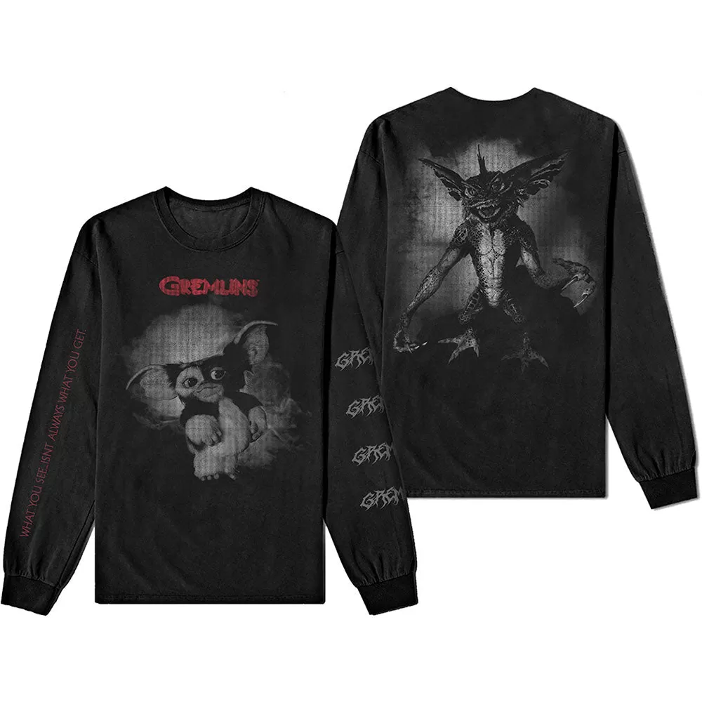 Gremlins Graphic Black/White Long Sleeve T-Shirt