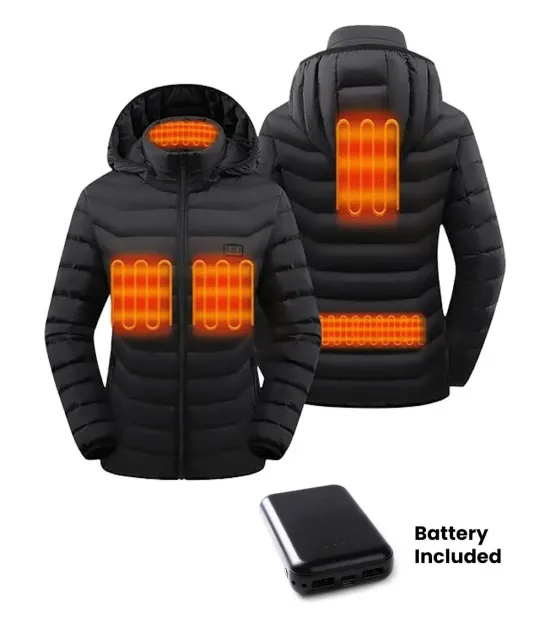 Heated Jackets For Women with 10000mAh Battery Pack Included - Windproof Water Resistant