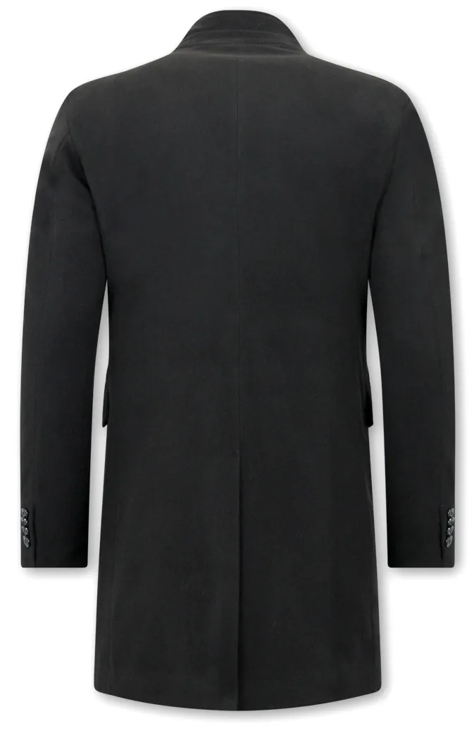  High Neck Classy Men Winter Coats Black | NEW |