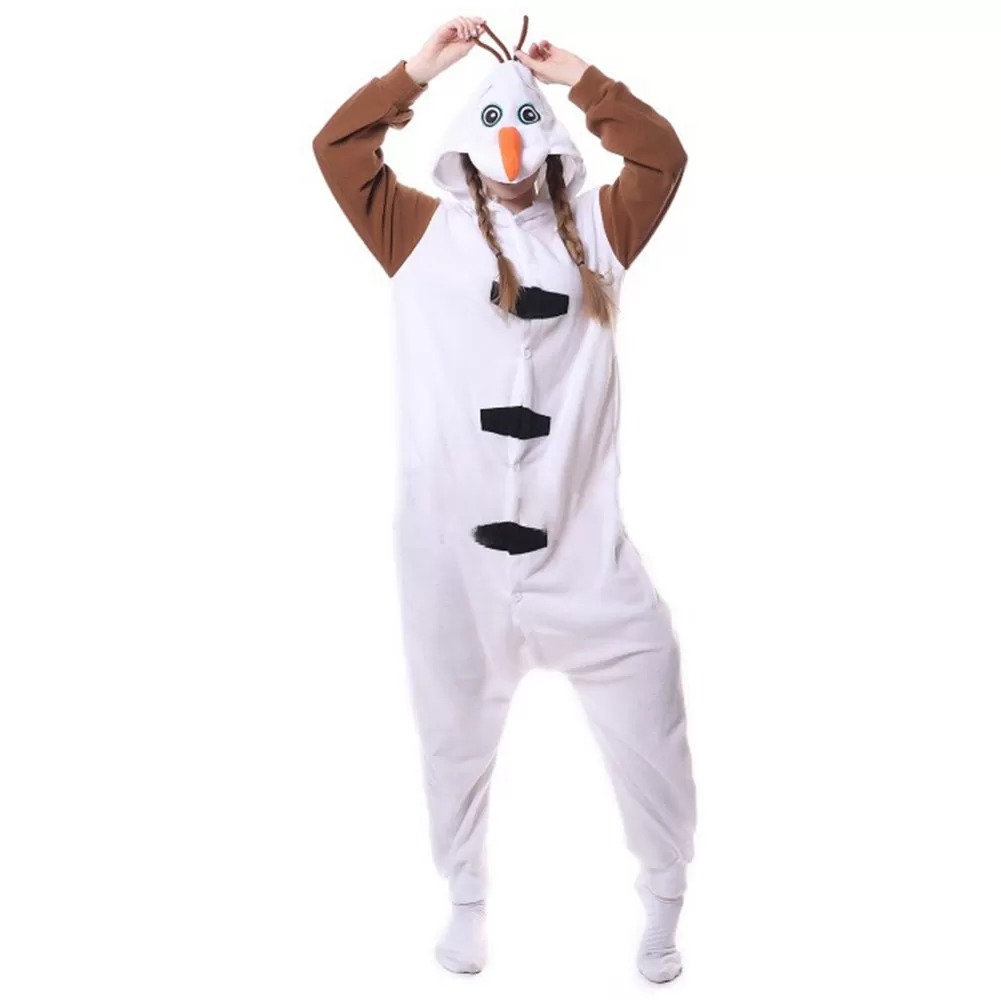 In stock Anime OLAF Traje Pijama Adult Onesie doll Cosplay Traje Macac the Winter Sleepwear Christmas of the animated designs Fa