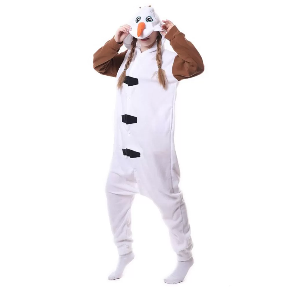 In stock Anime OLAF Traje Pijama Adult Onesie doll Cosplay Traje Macac the Winter Sleepwear Christmas of the animated designs Fa