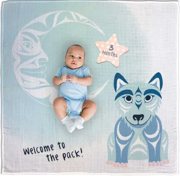 Indigenous Art Baby Blanket & Milestone Sets