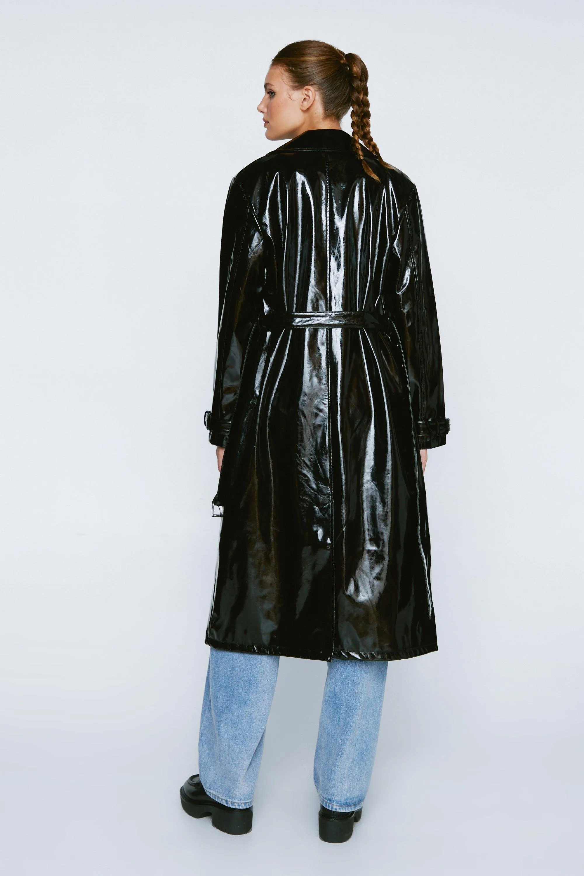 Jackets & Coats | Longline Vinyl Trench Coat | NastyGal