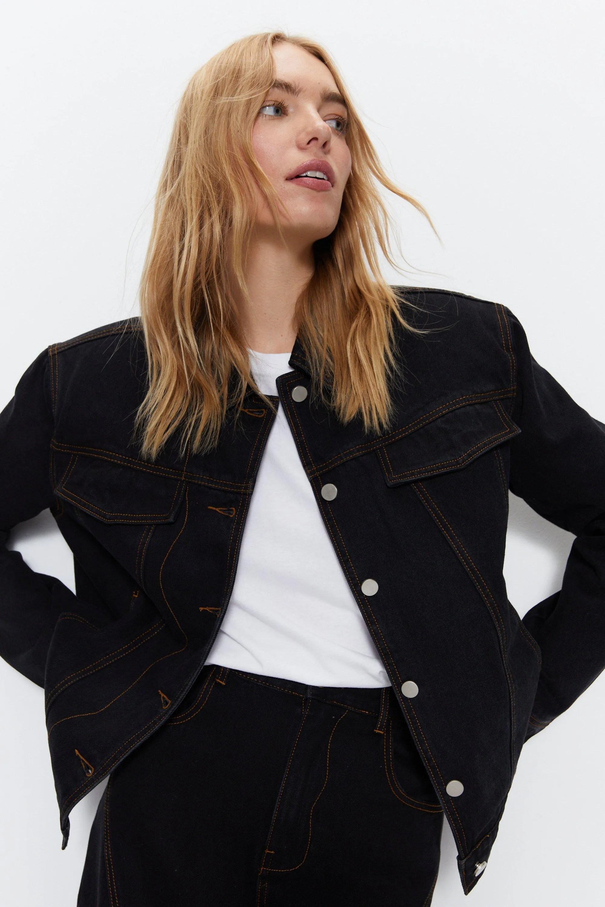 Jackets & Coats | Panelled Denim Jacket | Warehouse