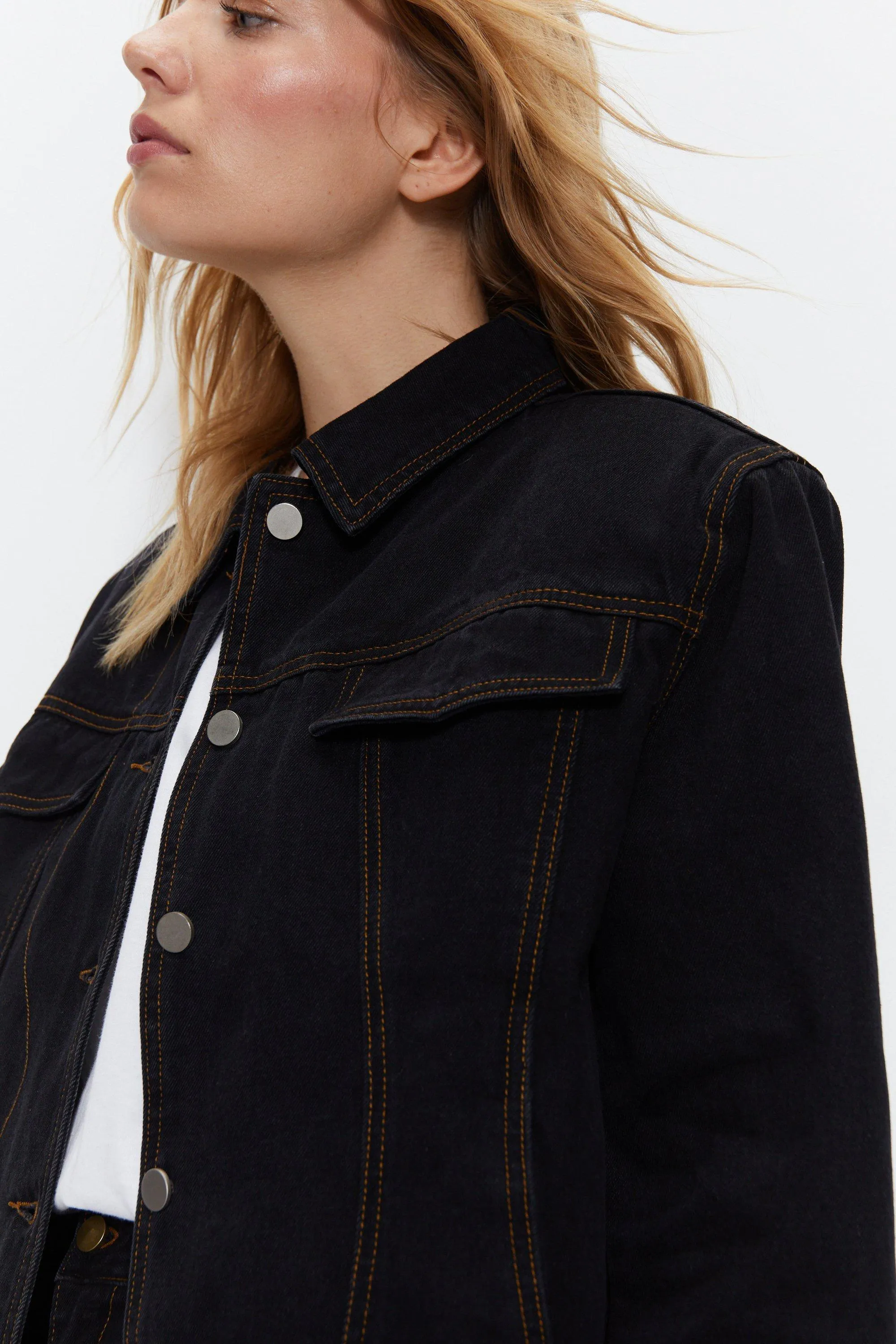 Jackets & Coats | Panelled Denim Jacket | Warehouse