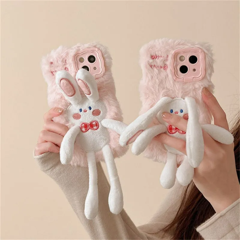 Kawaii Pull Ear Rabbit Phone Case