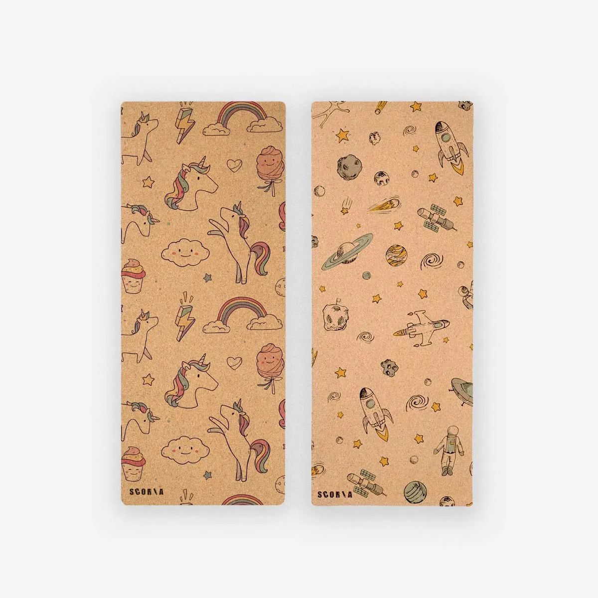 Little Yogi's Pack: Kids Unicorn + Kids Space Cork Mats