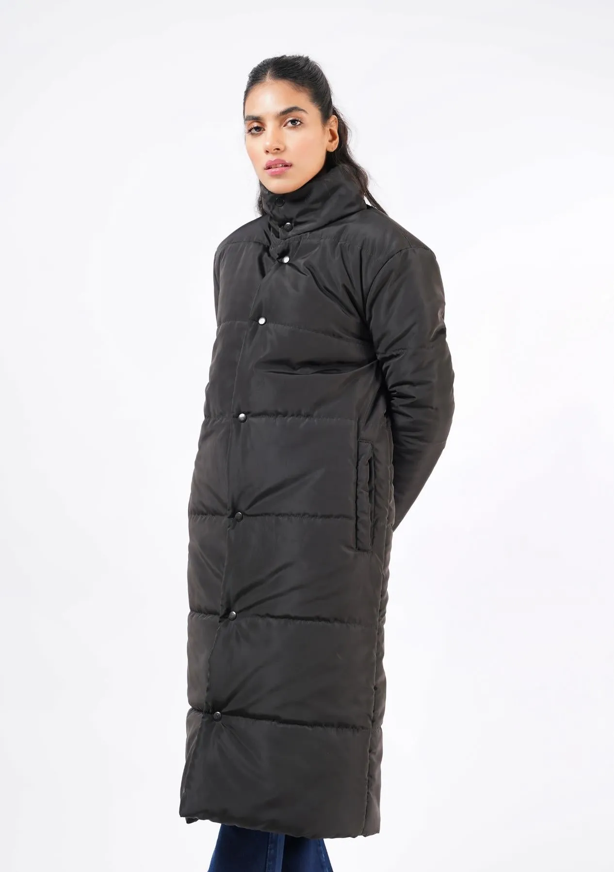 Long Puffer Coat - black