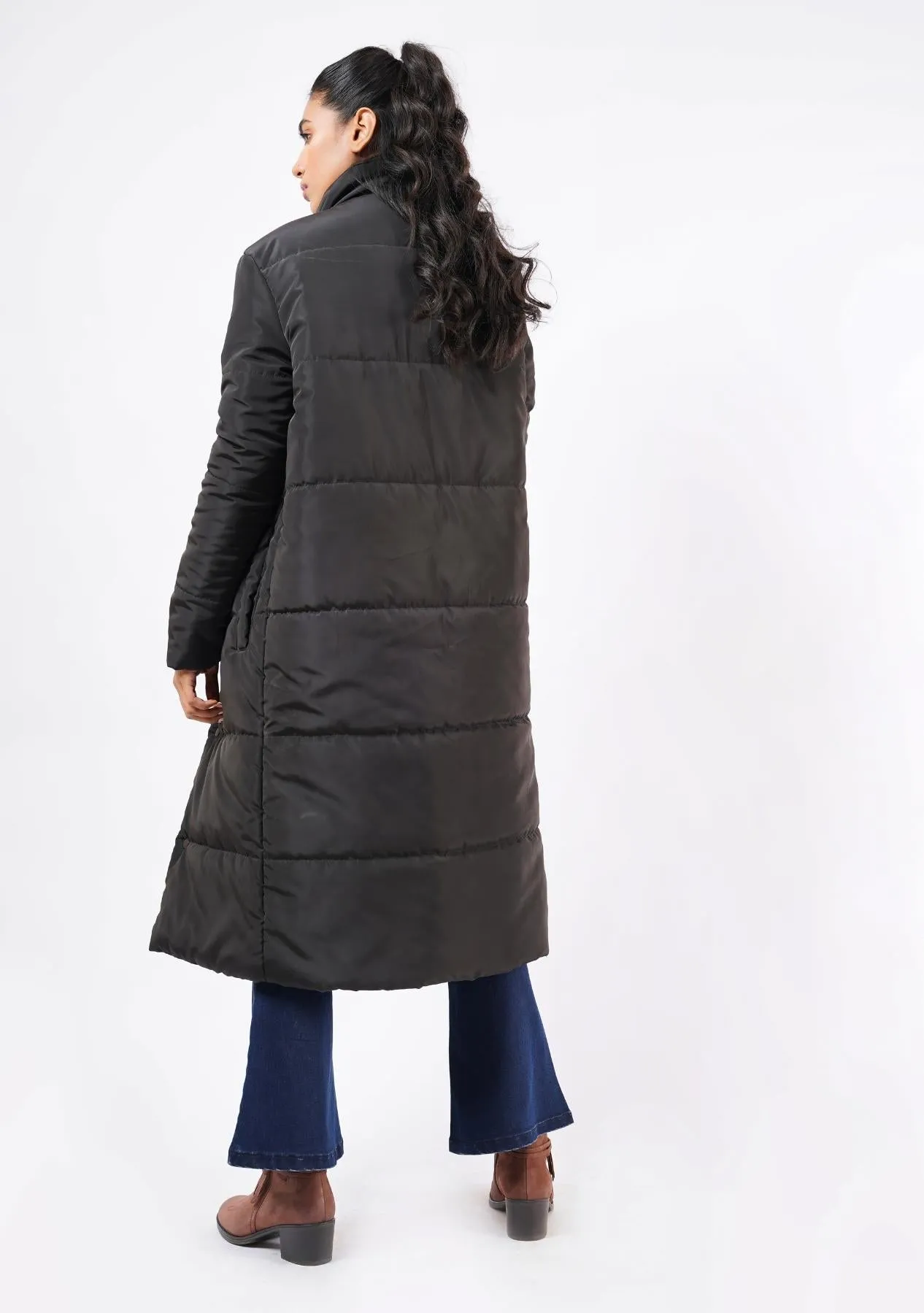 Long Puffer Coat - black